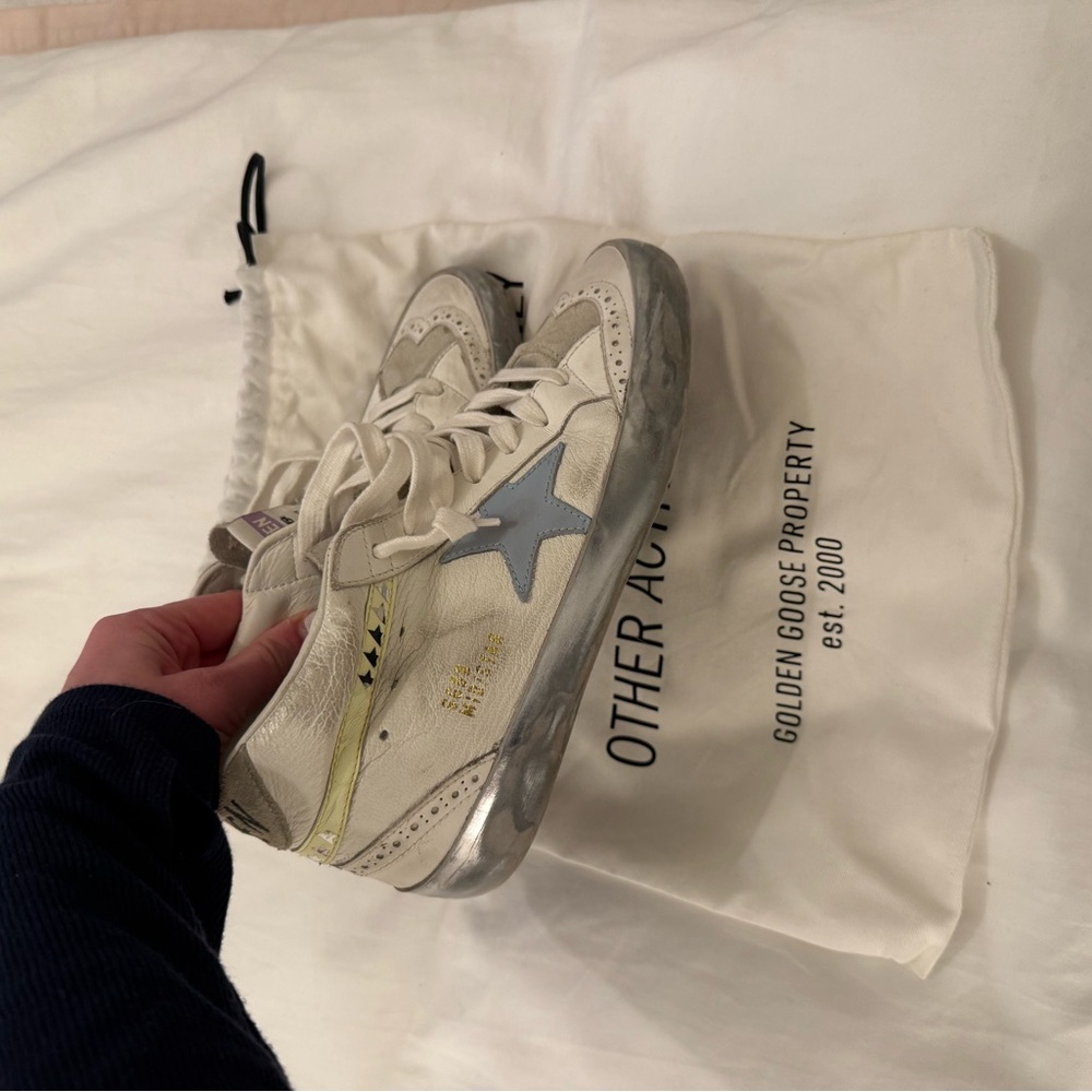 Golden Goose High-Tops with Light Blue Star and Silver Details - Picture 6 of 9